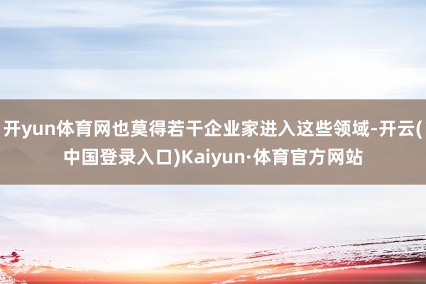 开yun体育网也莫得若干企业家进入这些领域-开云(中国登录入口)Kaiyun·体育官方网站