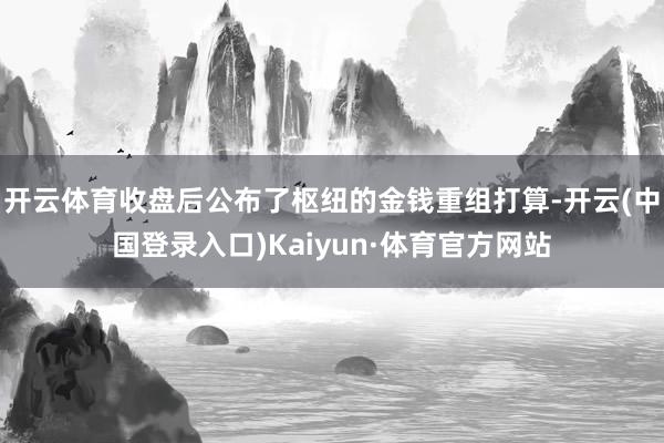 开云体育收盘后公布了枢纽的金钱重组打算-开云(中国登录入口)Kaiyun·体育官方网站