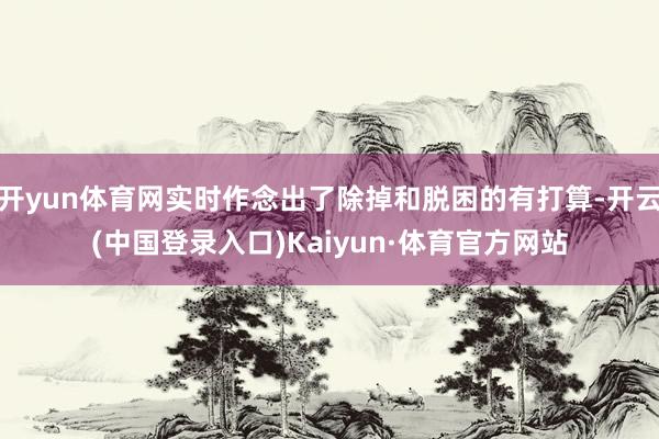 开yun体育网实时作念出了除掉和脱困的有打算-开云(中国登录入口)Kaiyun·体育官方网站