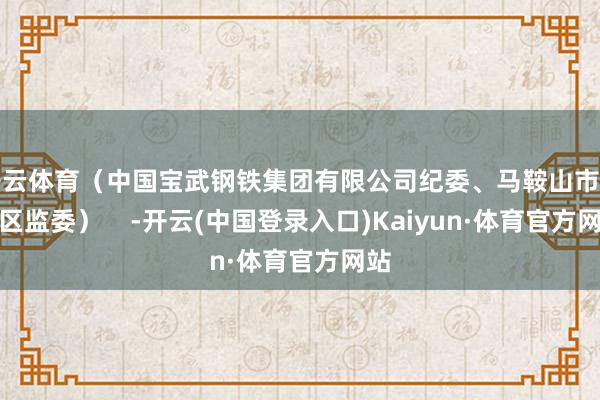开云体育（中国宝武钢铁集团有限公司纪委、马鞍山市雨山区监委）    -开云(中国登录入口)Kaiyun·体育官方网站