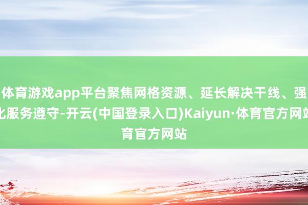 体育游戏app平台聚焦网格资源、延长解决干线、强化服务遵守-开云(中国登录入口)Kaiyun·体育官方网站