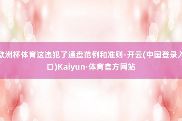 欧洲杯体育这违犯了通盘范例和准则-开云(中国登录入口)Kaiyun·体育官方网站