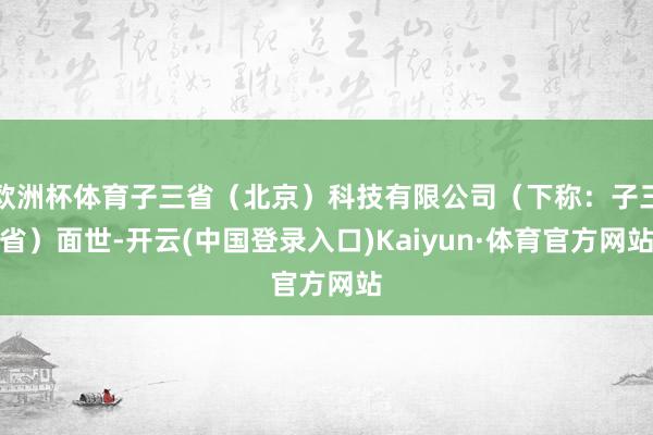 欧洲杯体育子三省（北京）科技有限公司（下称：子三省）面世-开云(中国登录入口)Kaiyun·体育官方网站