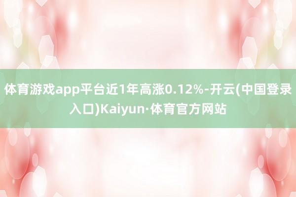 体育游戏app平台近1年高涨0.12%-开云(中国登录入口)Kaiyun·体育官方网站