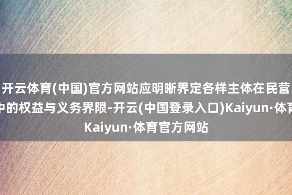 开云体育(中国)官方网站应明晰界定各样主体在民营经济举止中的权益与义务界限-开云(中国登录入口)Kaiyun·体育官方网站