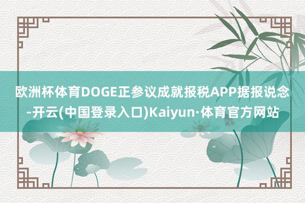 欧洲杯体育　　DOGE正参议成就报税APP　　据报说念-开云(中国登录入口)Kaiyun·体育官方网站