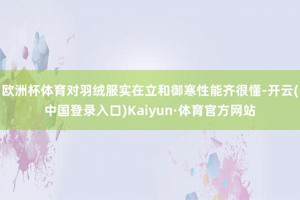 欧洲杯体育对羽绒服实在立和御寒性能齐很懂-开云(中国登录入口)Kaiyun·体育官方网站