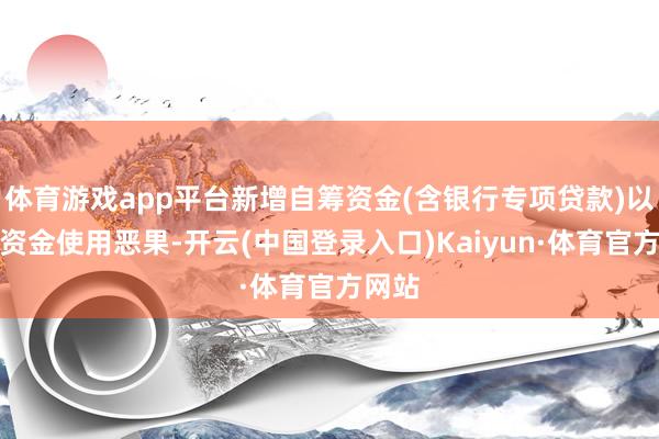 体育游戏app平台新增自筹资金(含银行专项贷款)以晋升资金使用恶果-开云(中国登录入口)Kaiyun·体育官方网站