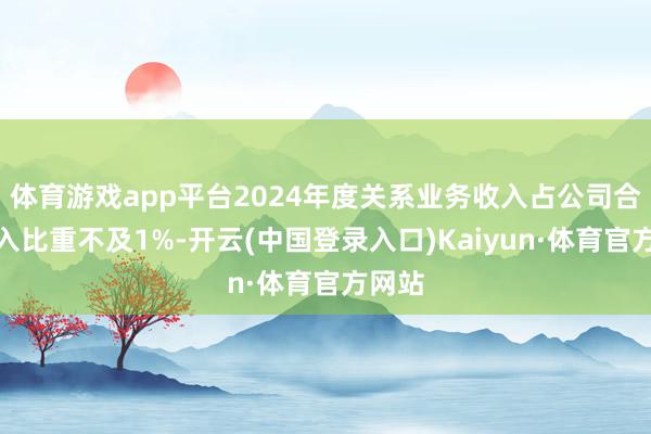 体育游戏app平台2024年度关系业务收入占公司合座收入比重不及1%-开云(中国登录入口)Kaiyun·体育官方网站