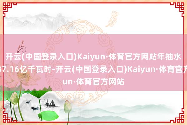 开云(中国登录入口)Kaiyun·体育官方网站年抽水电量87.16亿千瓦时-开云(中国登录入口)Kaiyun·体育官方网站