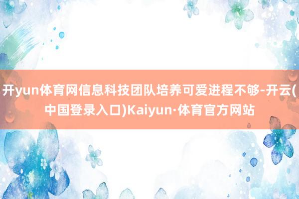 开yun体育网信息科技团队培养可爱进程不够-开云(中国登录入口)Kaiyun·体育官方网站