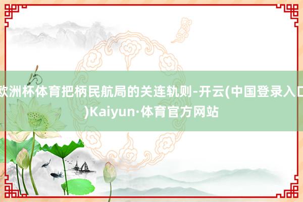 欧洲杯体育把柄民航局的关连轨则-开云(中国登录入口)Kaiyun·体育官方网站