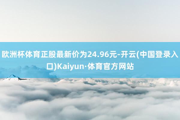 欧洲杯体育正股最新价为24.96元-开云(中国登录入口)Kaiyun·体育官方网站