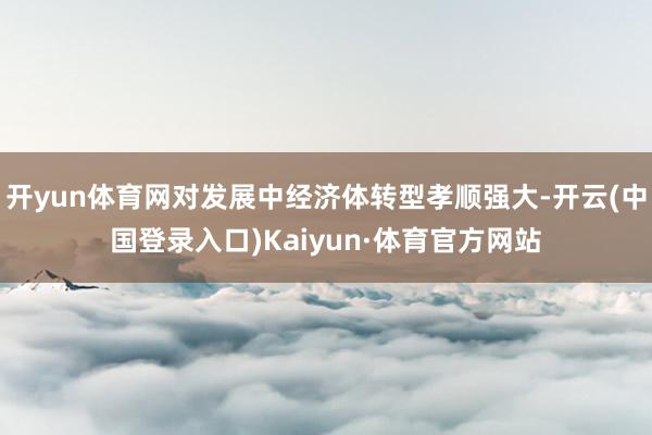 开yun体育网对发展中经济体转型孝顺强大-开云(中国登录入口)Kaiyun·体育官方网站
