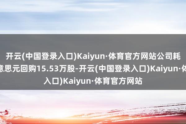 开云(中国登录入口)Kaiyun·体育官方网站公司耗资300万好意思元回购15.53万股-开云(中国登录入口)Kaiyun·体育官方网站