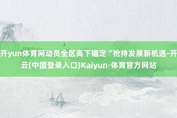 开yun体育网动员全区高下锚定“抢持发展新机遇-开云(中国登录入口)Kaiyun·体育官方网站