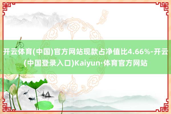 开云体育(中国)官方网站现款占净值比4.66%-开云(中国登录入口)Kaiyun·体育官方网站