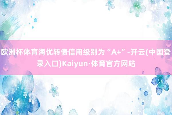 欧洲杯体育海优转债信用级别为“A+”-开云(中国登录入口)Kaiyun·体育官方网站
