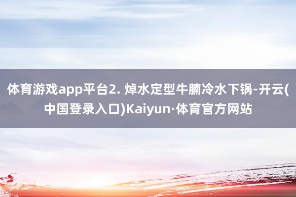 体育游戏app平台2. 焯水定型牛腩冷水下锅-开云(中国登录入口)Kaiyun·体育官方网站