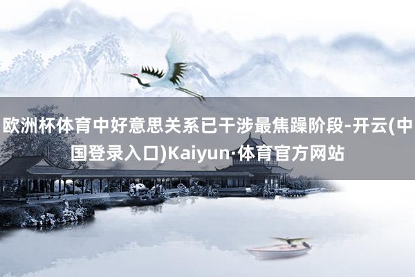 欧洲杯体育中好意思关系已干涉最焦躁阶段-开云(中国登录入口)Kaiyun·体育官方网站