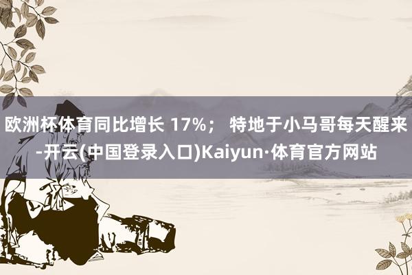 欧洲杯体育同比增长 17%; 特地于小马哥每天醒来-开云(中国登录入口)Kaiyun·体育官方网站