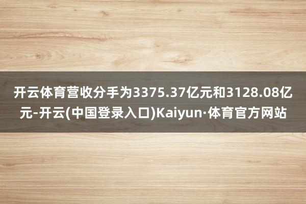开云体育营收分手为3375.37亿元和3128.08亿元-开云(中国登录入口)Kaiyun·体育官方网站