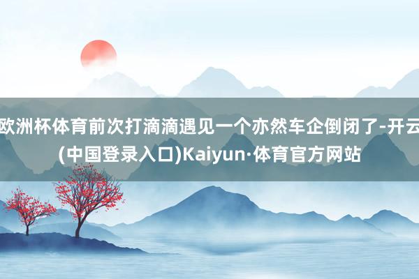欧洲杯体育前次打滴滴遇见一个亦然车企倒闭了-开云(中国登录入口)Kaiyun·体育官方网站