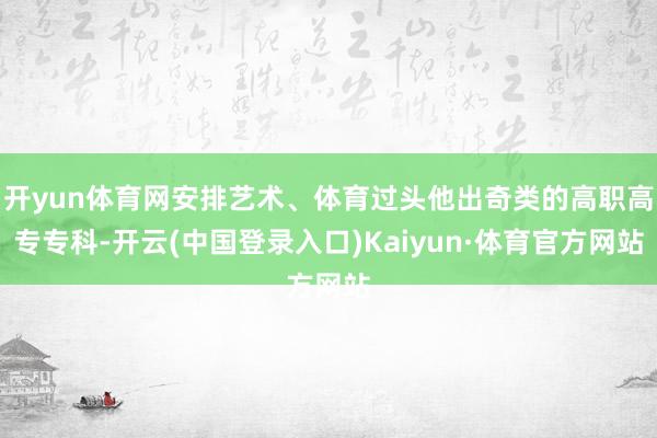 开yun体育网安排艺术、体育过头他出奇类的高职高专专科-开云(中国登录入口)Kaiyun·体育官方网站