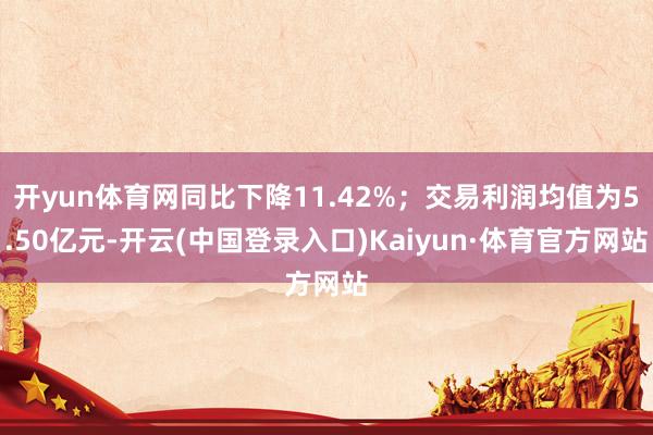 开yun体育网同比下降11.42%；交易利润均值为5.50亿元-开云(中国登录入口)Kaiyun·体育官方网站