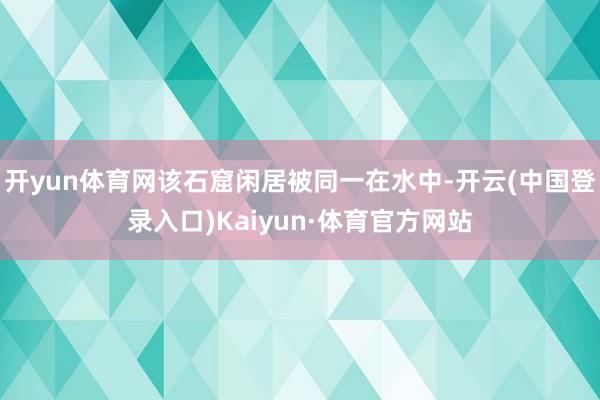 开yun体育网该石窟闲居被同一在水中-开云(中国登录入口)Kaiyun·体育官方网站
