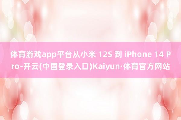 体育游戏app平台从小米 12S 到 iPhone 14 Pro-开云(中国登录入口)Kaiyun·体育官方网站