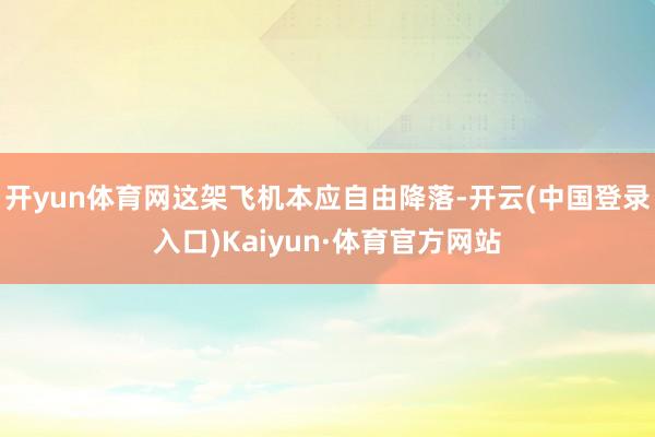 开yun体育网这架飞机本应自由降落-开云(中国登录入口)Kaiyun·体育官方网站