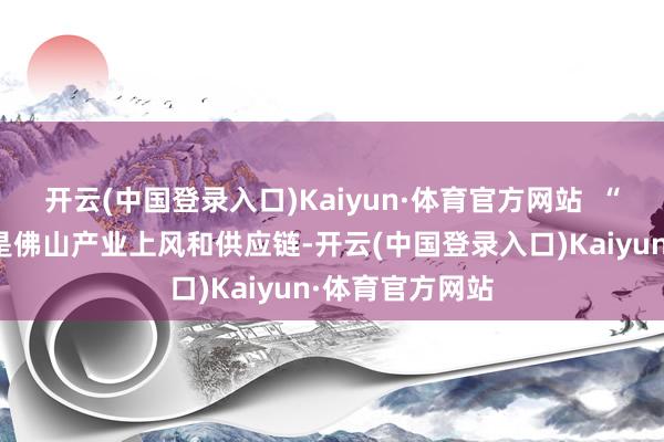 开云(中国登录入口)Kaiyun·体育官方网站 “咱们最看好的是佛山产业上风和供应链-开云(中国登录入口)Kaiyun·体育官方网站