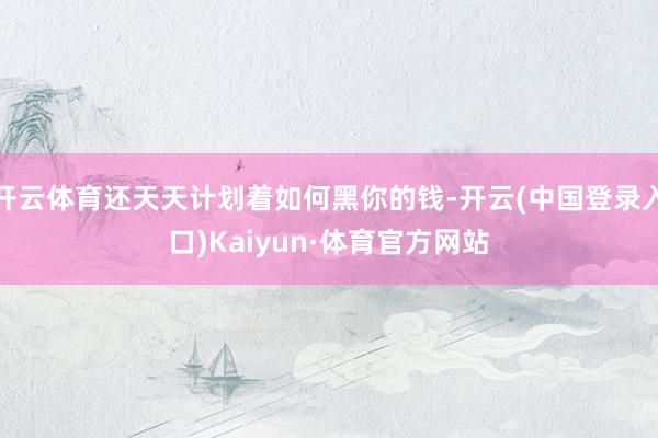 开云体育还天天计划着如何黑你的钱-开云(中国登录入口)Kaiyun·体育官方网站
