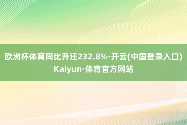 欧洲杯体育同比升迁232.8%-开云(中国登录入口)Kaiyun·体育官方网站