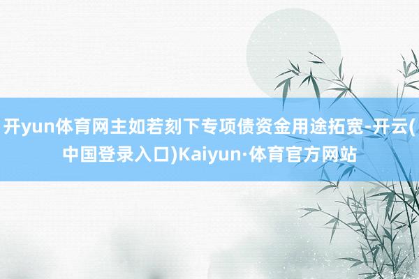 开yun体育网主如若刻下专项债资金用途拓宽-开云(中国登录入口)Kaiyun·体育官方网站