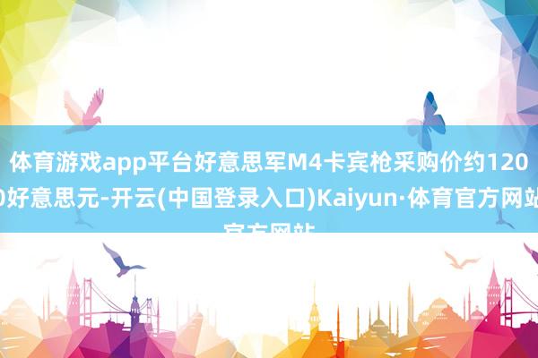 体育游戏app平台好意思军M4卡宾枪采购价约1200好意思元-开云(中国登录入口)Kaiyun·体育官方网站